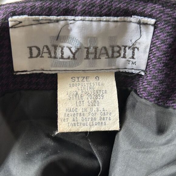 Daily Habit Vintage Purple and Black Houndstooth Print Pencil Skirt - Picture 5 of 6